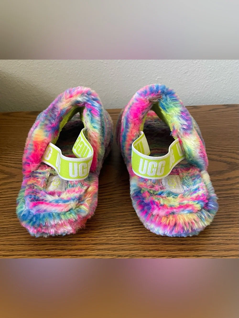 UGG Multicolor Rainbow Fuzz Slippers